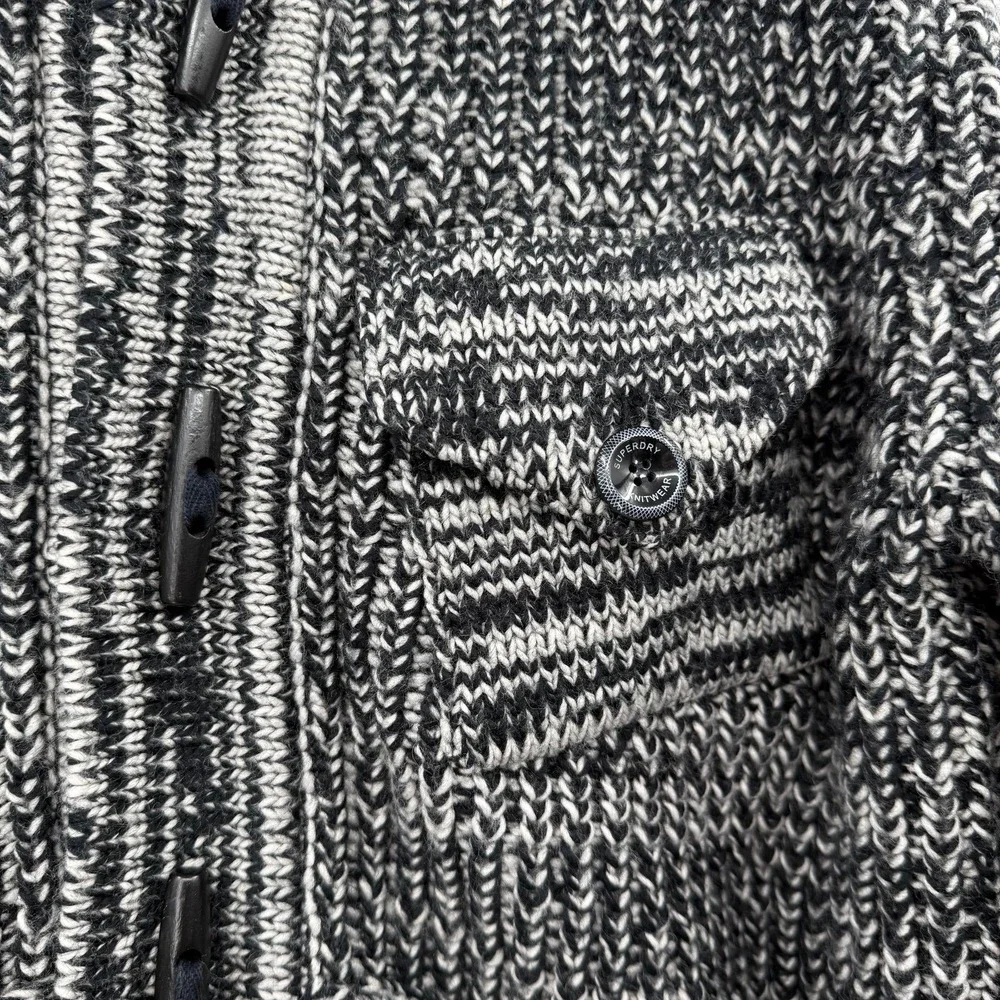 Men's Superdry fleece lined wool blend cardigan heavyweight size xxl
